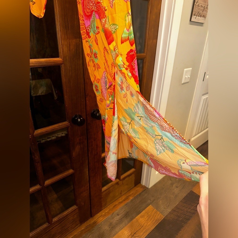 NWT Farm Rio Size Large Petite Floral One-Shoulder Cutout Maxi Colorful Dress - Picture 5 of 15
